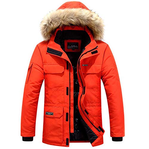 MAZ Chaquetas de Abrigos de la Parka de Invierno para Hombres, con Capucha Espesor Termal Outwear de Algodón a Prueba de Viento, Abrigo de Espesado para una Chaqueta Descubierta Ligera Resistente Al