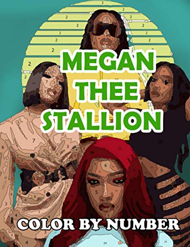 Megan Thee Stallion Color By Number: Millennial Star and Acclaimed Rapper, Legendary Hip Hop Singer and R&B Icon Inspired Color Number Book For Fans Adults Stress Relief Gift