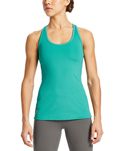 Misión de la Mujer vaporactive Fuel Tank Top, Mujer, Color Viridian Green/Emberglow, tamaño Mediano