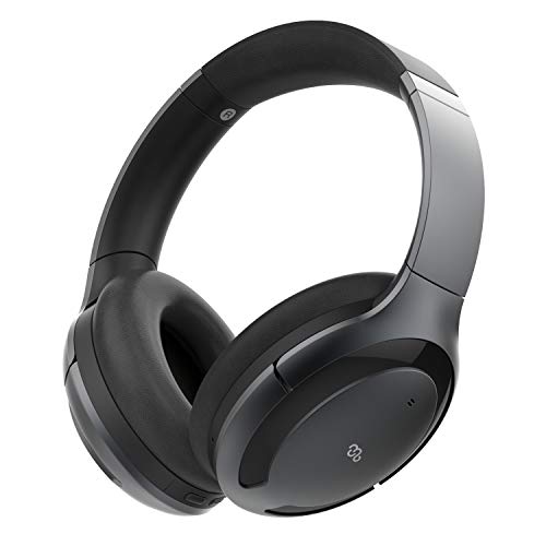 Mu6 Space1 Auriculares inalámbricos Bluetooth con Hybrid ANC cancelación de ruido activa, Hi-Fi sonido, pausa y reproducción automática, almohadillas memory foam, casco diadema para vuelo,tv,pc