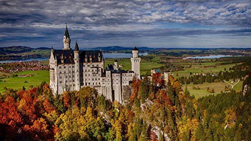 N\A Puzzle Jigsaw Rompecabezas 500 Piezas para Adultos - Schloss Neuschwanstein - Rompecabezas para Regalo De Cumpleaños Familiar De Kid Kid