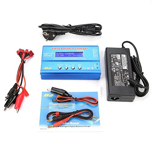 nobrands B6 80W Cargador de balanza Digital 10W Descargador para batería LiPo NiMH RC, Enchufe Opcional