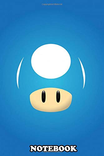 Notebook: Mario Mushroom Blue , Journal for Writing, College Ruled Size 6" x 9", 110 Pages