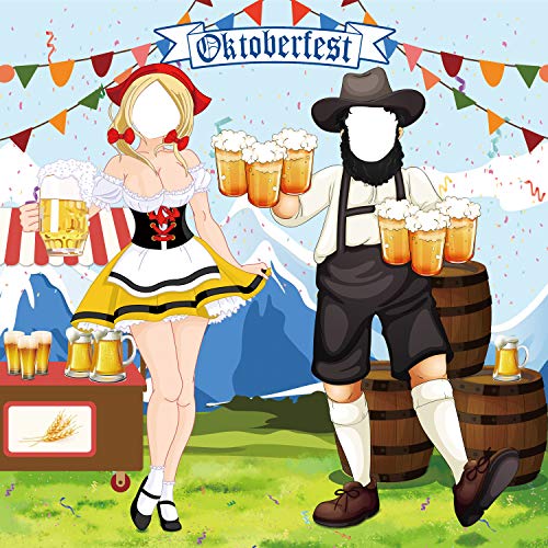 Oktoberfest Party Dekorationen Oktoberfest Foto Requisit, Riesiger Stoff Foto Stand Hintergrund, Lustige Oktoberfest Spiel Versorgungen für Bayerisches Bier Festival (130 * 150cm)