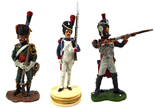 OPO 10 - Lote de 3 Figuras de Soldados 1/32 60mm 1er Imperio Guardia Imperial Napoleon del Prado (LS2)