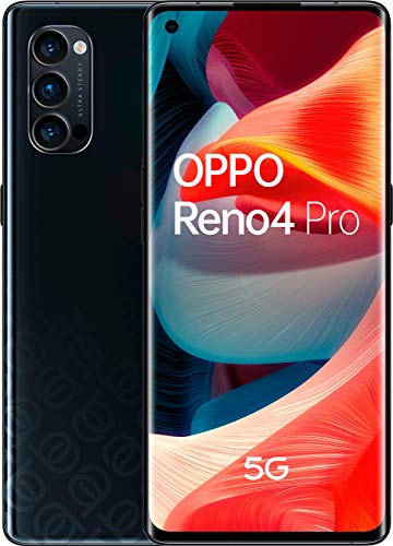 Oppo Reno 4 Pro 5G – Pantalla de 6.5" (180 Hz de pantalla, 12/256Gb, Snapdragon 765G 5G, 4000mAh con carga 65W, Android 10) Negro