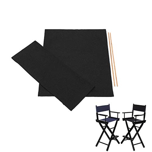 OurLeeme Recambio Lona Silla Director, 21 * 11" 21 * 17" Sillas Durable Cubierta de Asiento de Lona de reemplazo de Cubiertas de la Silla de Tela Protector Negro (Negro)