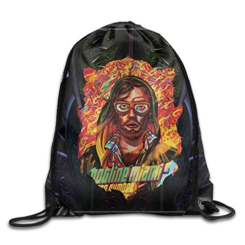 PageHar Creative Design Hotline Miami 2: Wrong Number Game Mochila con cordón Bolsa Deportiva para Hombres y Mujeres