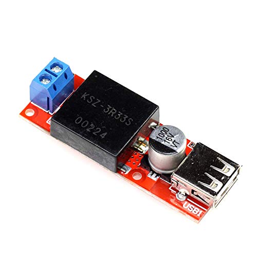 Paradisetronic.com 5V 3A DC / DC-Converter con puerto USB, voltaje de entrada 7-24V, módulo reductor KIS3R33S