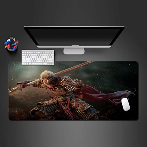 PDBEIT Alfombrilla Raton Gaming Grandes XXL Superhéroe Mítico Chino 700X300X3mm Impermeable con Base De Goma Antideslizante para Gamers Ordenador Y Oficina Mouse Pad Bordes Cosidos