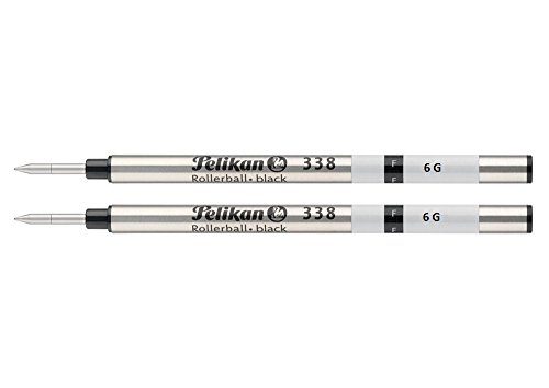 Pelikan 338 - Lote de 2 cartuchos de tinta de recambio para bolígrafos (punta fina), color negro