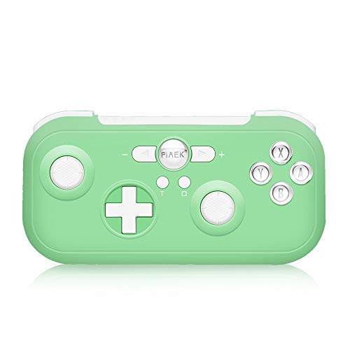 PiAEK Controlador para Nintendo Switch Sensor de 6 Ejes Controlador inalámbrico Bluetooth Dual Shock Pro Compatible con Switch, Switch Lite, PS3, Steam (Verde)