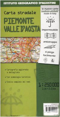 Piemonte, Valle d'Aosta 1:250.000 (Carte in PVC)