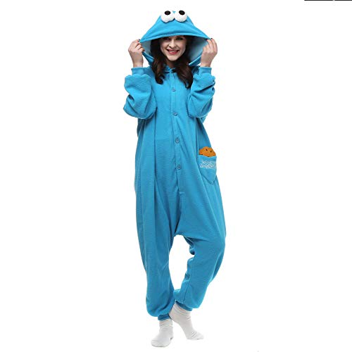 Pijamas Enteros Carnaval Cosplay Adulto Ropa de Dormir Hombre Camisones Disfraces Ropa Pijamas de Una Pieza Mujer Plaza Sésamo