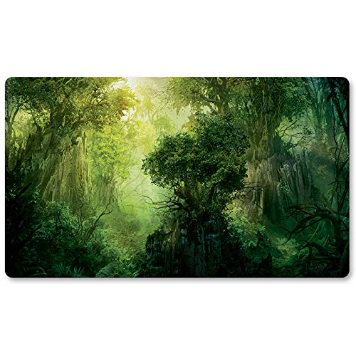 Playmats – Green-Mana-Forest – Juego de mesa MTG – Alfombrilla de juego para juegos de mesa tamaño 60 x 35 cm, alfombrilla de juego para Yugioh Pokemon Magic The Gathering