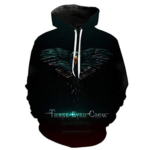 PLMNK-Game of Thrones-Pull-Over De Dibujos Animados En 3D, Suéter De Bolsillo De Manga Larga, Sudadera con Capucha Unisex, Sudadera Informal Transpirable, Ropa para Niños Hoodie-M