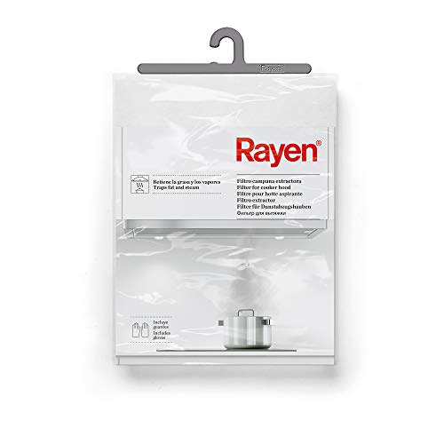Rayen | Filtro camana extractora | Retiene la grasa y los vapores | Incluye 1 Filtro y 2 Guantes | Recortable | Medidas: 45 x 54 cm