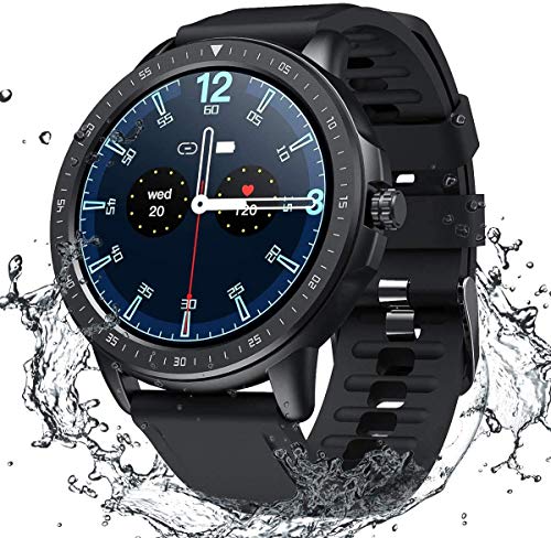 Relojes Inteligentes Hombre Sanag,Pantalla Táctil Resistente al Agua, Rastreador de Actividad Deportiva, Monitor de Frecuencia Cardíaca, Contador de Calorías, para iOS,Android (Negro)