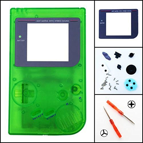 Replacement Full Housing Shell Case Cover for Nintendo Gameboy Classic 1989 GB DMG consola reparación parte – transparente verde