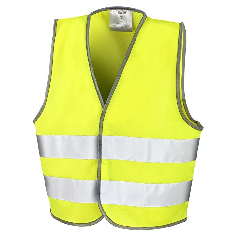 Result- Chaleco de Seguridad Reflectante Unisex para niños (7-9 años) (Amarillo Fluorescente)