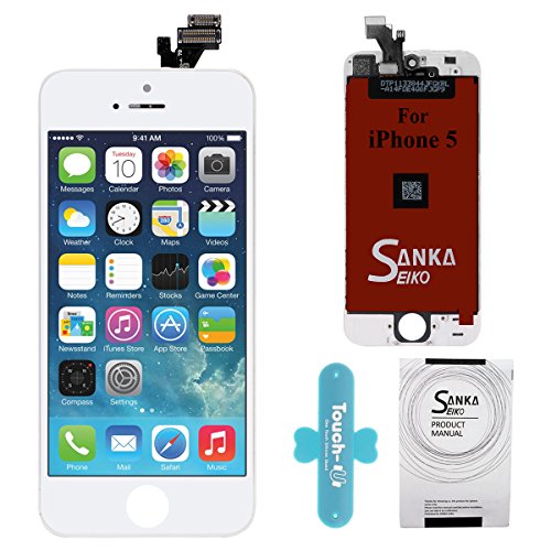 SANKA LCD Pantalla Táctil con Marco de Digitalización Asamblea Pantalla de Recambio para iPhone 5 - Blanco