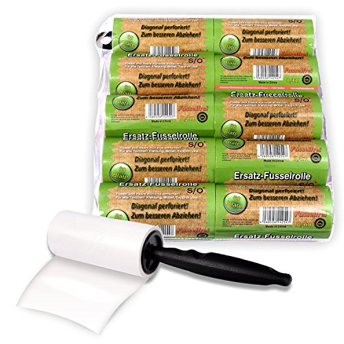 Schramm® 10 Pieces of lint Roll 10 Rolls a 60 Sheets of lint Roll Black Plastic Dispenser Incl. lint Dirt Dirt Dust Roll Rolls Brush Brushes Brushes Pack of 10