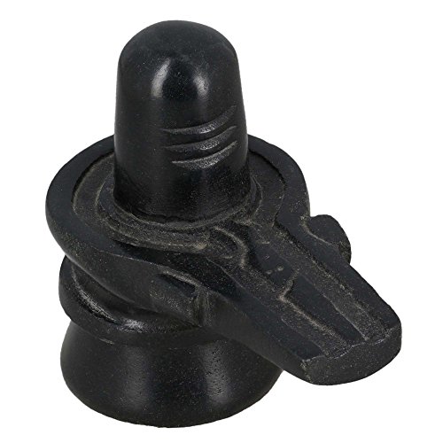 Shalinindia Estatua de Lingam de Shiva Dios hindú para la puja, Talla de Piedra, tamaño portátil para Viajar