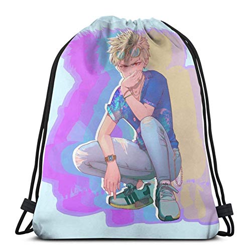 siyang Bolso Multifuncional con cordón Mochila Bolso Bandolera Bolsa Deportiva Baloncesto Fitness Viaje Unisex Vaporwave Bakugo