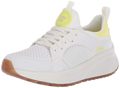 Skechers Bobs Sparrow 2.0-Metro Daisy, Zapatillas Mujer, Blanco (White Engineered Knit/Gore/Yellow Trim Wyl), 37 EU