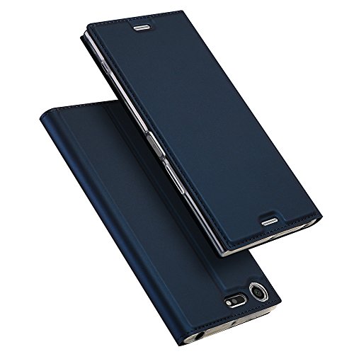 Sony Xperia XZ Premium Funda, SMTR Ultra Silm de PU Cuero Flip, Leather Wallet Case Cover Carcasa Funda con Ranura de Tarjeta Cierre Magnético y función de soporte para Sony Xperia XZ Premium, Azul