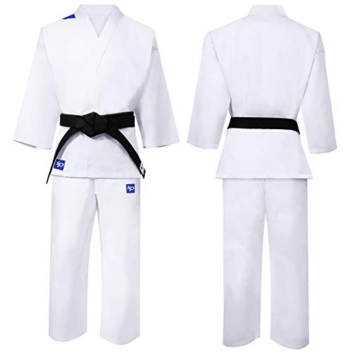 Starpro Karate Gi | Algodón Ligero | Blanco | Uniforme Profesional para Entrenamiento y competición | Hombres Mujeres y Niños | 110-190 cm | Incluye cinturón Blanco Gratis