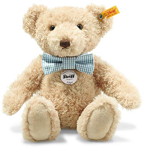 Steiff- Bär Edgar de 27 cm, Oso niños, Jugar y acurrucarse, Original de Peluche con botón en la Oreja, móvil y Lavable, Beige (022388), Color (22388)