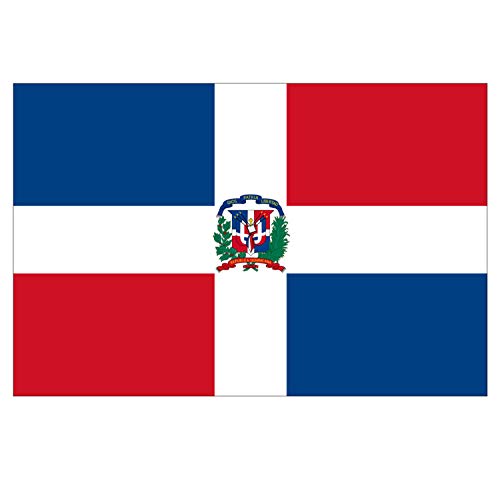 Supstick - Lote de 8 pegatinas autoadhesivas de la bandera de la República Dominicana, 3 x 2 cm