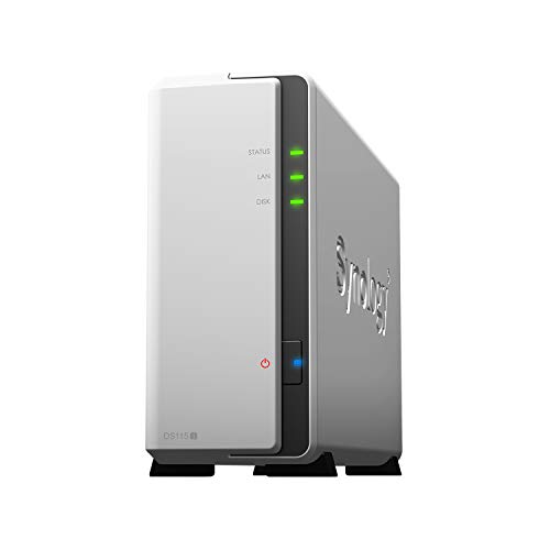 Synology Serie J DS115j - Dispositivo de almacenamiento en red (256 MB, 2 puertos USB 2.0, 1 puerto LAN Gigabit), Plata