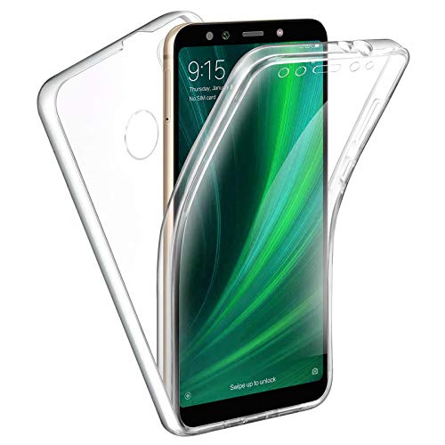 TBOC Funda para Xiaomi Mi A2 [5.99 Pulgadas] - Carcasa [Transparente] Completa [Silicona TPU] Doble Cara [360 Grados] Protección Integral Total Delantera Trasera Lateral Móvil Resistente Golpes