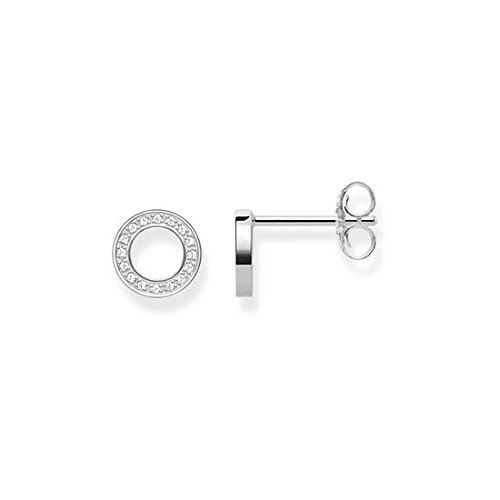 Thomas Sabo - Pendientes de botón de Mujer " Glam & Soul Royalty", Plata de Ley 925, Blanco