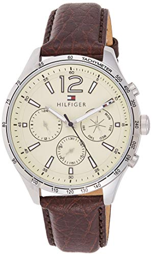 Tommy Hilfiger Reloj Multiesfera para Hombre de Cuarzo con Correa en Cuero 1791467