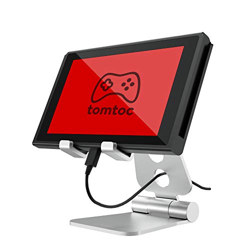 tomtoc PlayStand para Nintendo Switch, Soporte Ajustable sobre Mesa para Juegar con Múlti-Ángulo para iPhone | iPad Mini | Samsung Galaxy | eBook y Otros Dispositivos Tabletas de hasta 7,9''