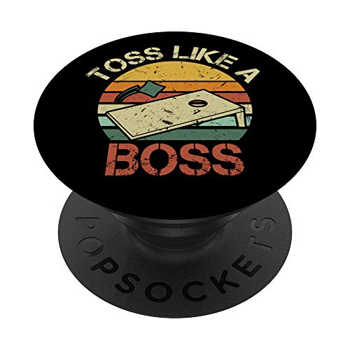 Toss Like A Boss | Retro Backyard Cornhole Tournament Gift PopSockets PopGrip: Agarre intercambiable para Teléfonos y Tabletas