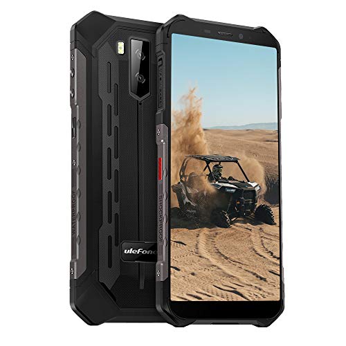 Ulefone Armor X5 (2020), 4G IP68 Impermeable Smartphone, Smartphones Libres Resistentes con Modo Submarino, Android 10 Dual SIM, 3GB 32GB, 5000mAh Batería, Desbloqueo Facial GPS, Negro