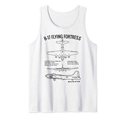 Vintage B17 Bombardero Avión de guerra Segunda Guerra Camiseta sin Mangas