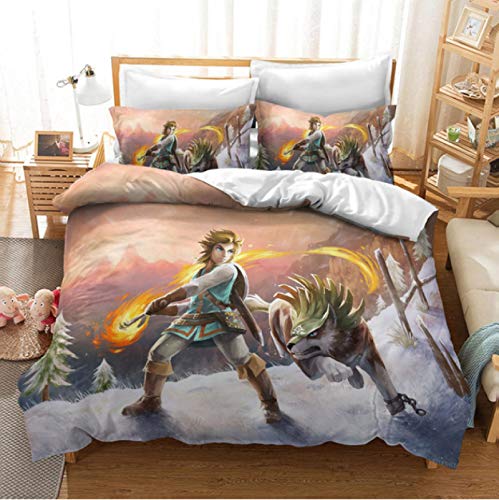 Vscdye Switch Game The Legend of Zelda Juego De Cama 3D Juego De Funda Nórdica De Dibujos Animados Funda De Almohada Queen King Double240X260Cm