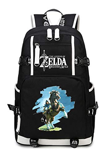 WANHONGYUE The Legend of Zelda Juego Mochila Escolar Estudiante Bolso de Escuela Backpack Mochila para Portátil Negro-9