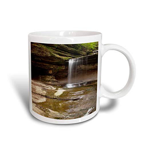 Waterfall, LaSalle Canyon, Starved Rock, Illinois Chuck Haney Taza de cerámica, 11 oz, color blanco