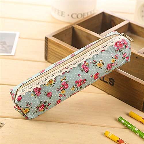 WRITIME 1pcs/lot Moda Retro Mini Flor Encaje Floral estuche pen Bolsa multifunción Portalápices Zipper bolsa regalo,una papelería