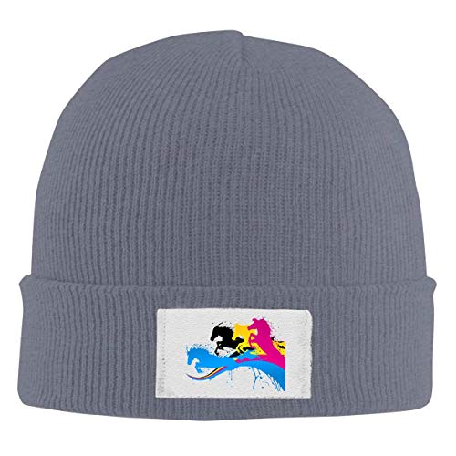 XCNGG Gorro Unisex, Gorro clásico de Color sólido cálido con Cobertura de Punto de Caballo para Invierno Diario al Aire Libre