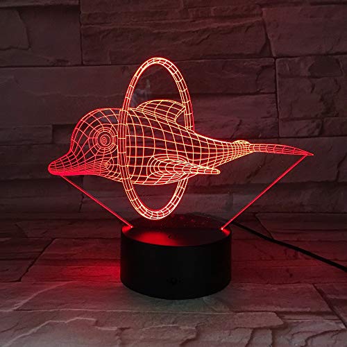 Xiujie Circo Lindo Delfín 3D Led Ilusión De Luz Plomo Noche Luz 7 Mesa De Colores Novedad Luces Decorativas Para Amigos Regalos O Amigos Niños