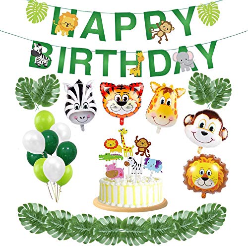 Yidaxing 72PCS Selva Fiesta de Cumpleaños Decoracion, Globos de Animales Para Niños Safari Decoracion Decoración de Baby Shower de Cumpleaños de Niño