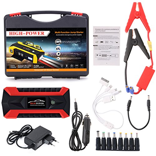 Yunso 89800mAh 4 USB portátil coche Jump Starter Pack Booster Cargador Batería Power Bank