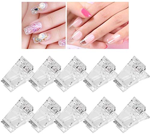 10 paquetes de clips de uñas para construcción rápida de gel de uñas de polietileno, kit de extensión de gel de polidedo para manicura